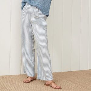 Jenni Kayne The Striped Linen Wide Leg
Pants, Elastic Waist,Blue (worn once)